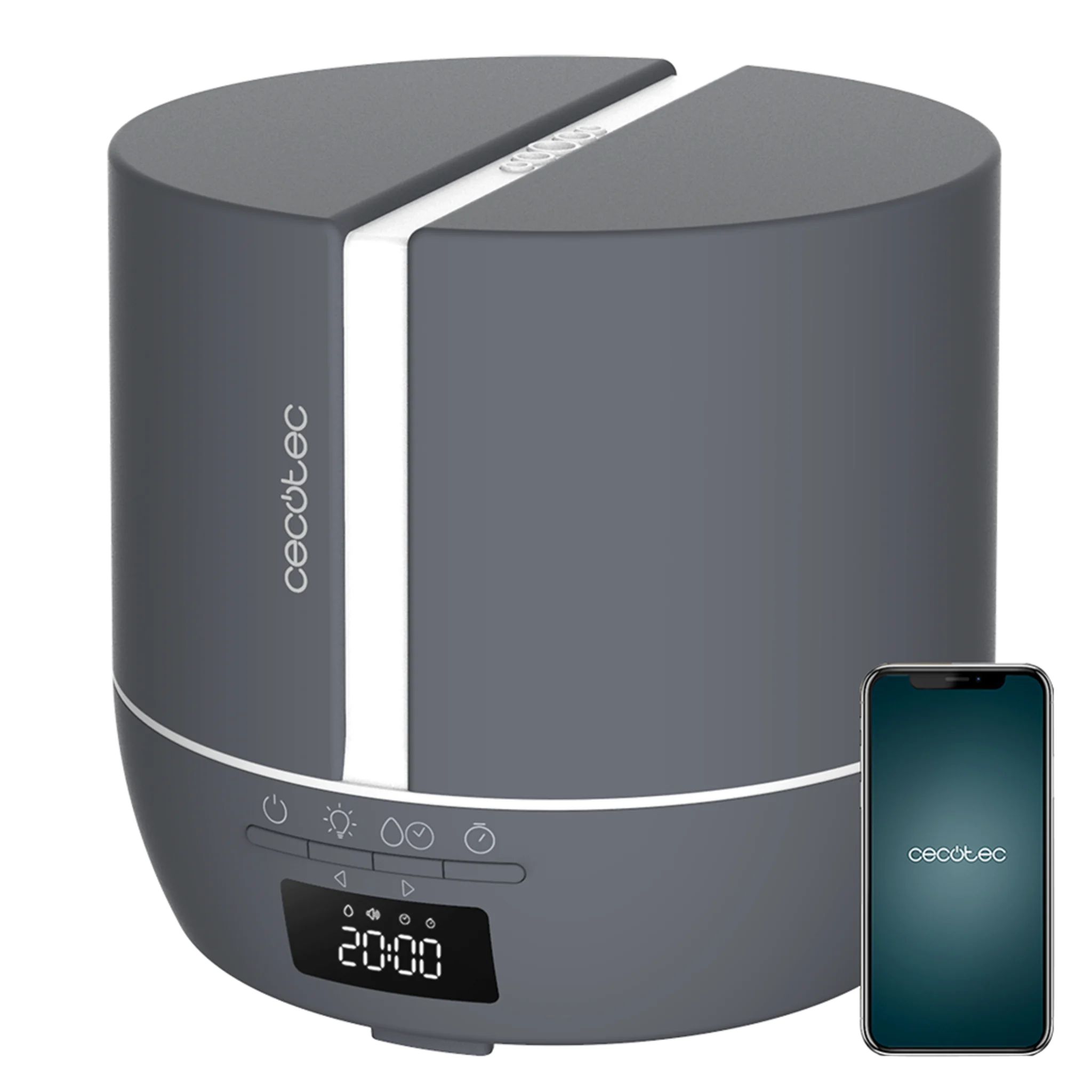 PureAroma 550 Connected Stone Aromadiffusor. Inhalt 500ml, LED-Anzeige, Lautsprecher, Bluetooth-Steuerung, App, 12h-Timer, 3 Betriebsarten, Reichweite 30m2.