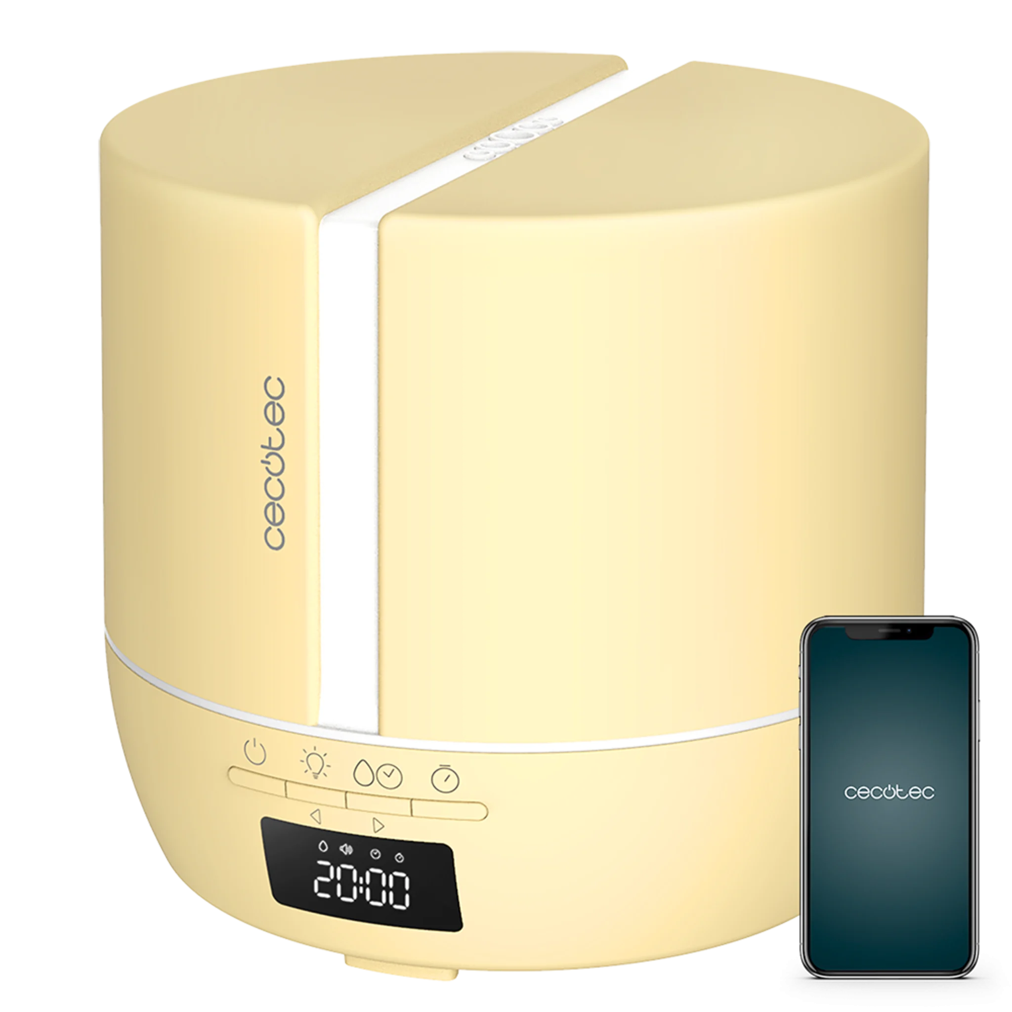 PureAroma 550 Connected SunLight Aromadiffusor. Inhalt 500ml, LED-Anzeige, Lautsprecher, Bluetooth-Steuerung, App, 12h-Timer, 3 Betriebsarten, Reichweite 30m2.