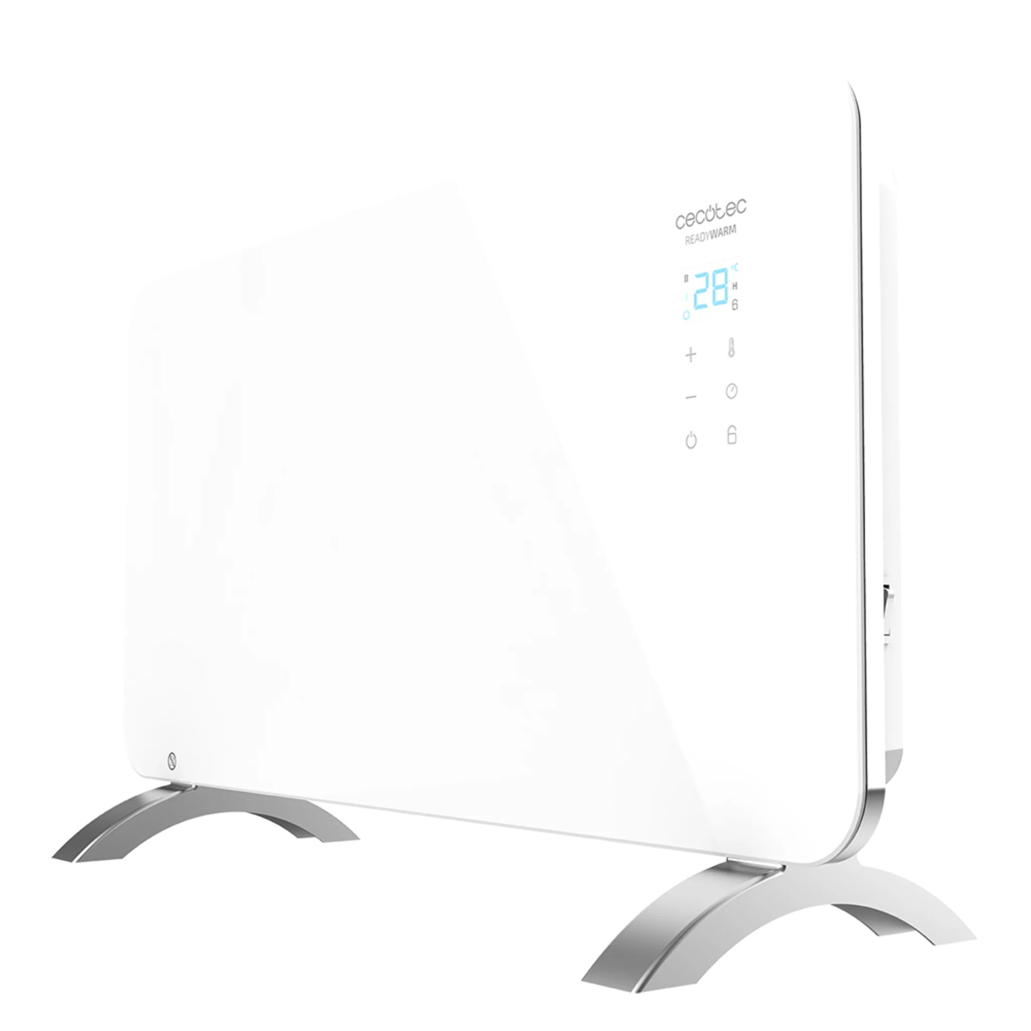 Ready Warm 6700 Crystal Connection Glasheizkörper. WiFi-Steuerung, einstellbarer Thermostat, Timer, Bodenständer, geeignet für Badezimmer (IP24), geräuschlos, 1500 W