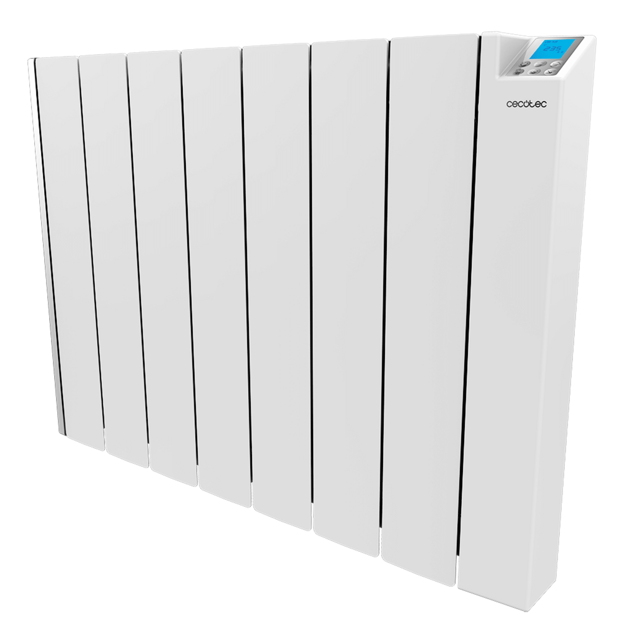 ReadyWarm 8000 Thermal Ceramic Connected Low Power Elektroheizkörper. 8 Elemente, 2000 W, Aluminiumguss, Wifi-Steuerung, 4 Modi, Timer, IPX4, 28 m2