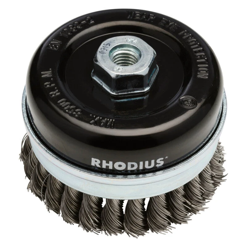 Rhodius Topfbürste Ø100mm, M14, 8500U/min, geflochten R353012