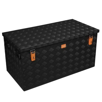 Riffelblechbox Alubox schwarz - black - 3mm Wandstärke, 250 Liter 102,2 cm x 52,5 cm x 52,0 cm wasserdicht