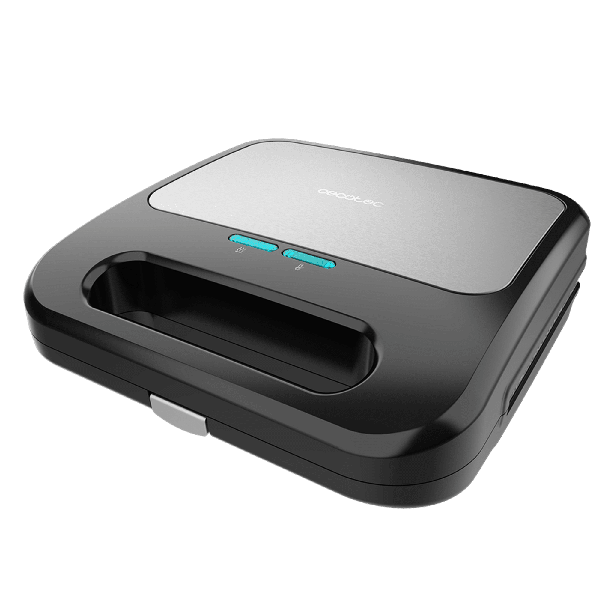 Rock'nToast 3in1 Square 2-Sandwich Maker mit Edelstahloberfläche, 800 W Leistung und 3 austauschbaren Platten mit RockStone Beschichtung.