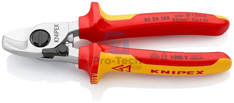 Schere für Kabel 165mm isoliert mit Öffnungsfeder KNIPEX 13442
