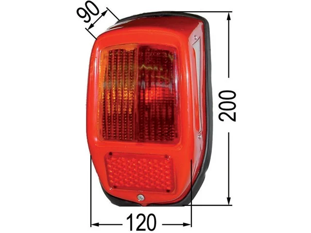 Schluss-Brems-Blinkleuchte li. STEYR hellrot, nicht geprüft