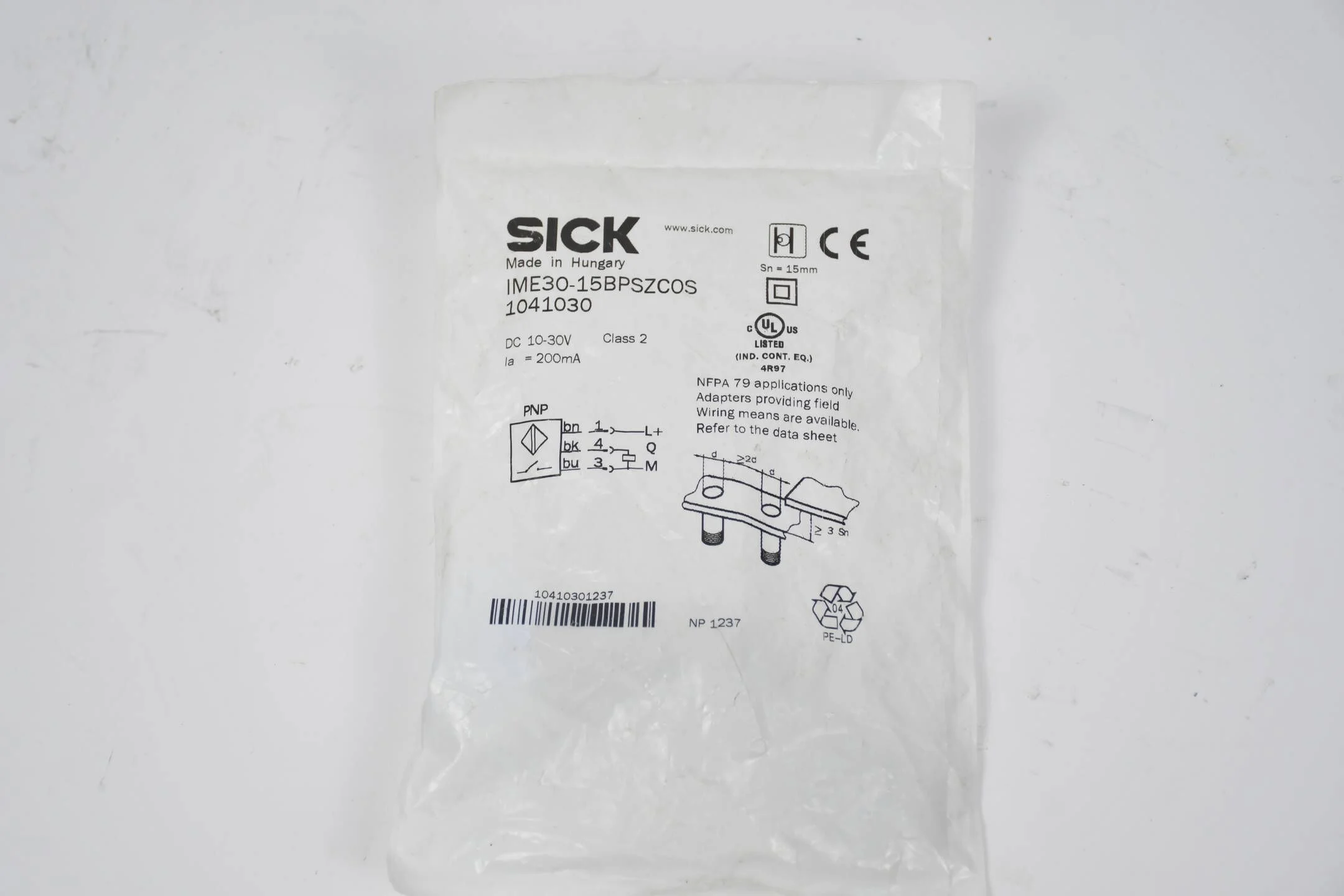 SICK Induktiver Näherungssensor IME30-15BPSZC0S ( 1041030 )