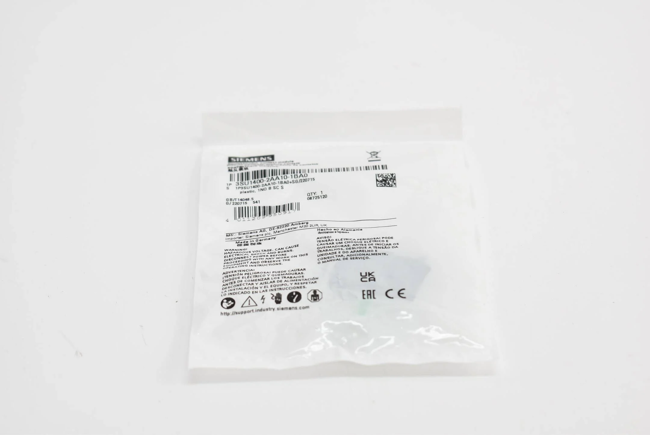 Siemens contact module 3SU1 400-2AA10-1BA0 ( 3SU1400-2AA10-1BA0 )