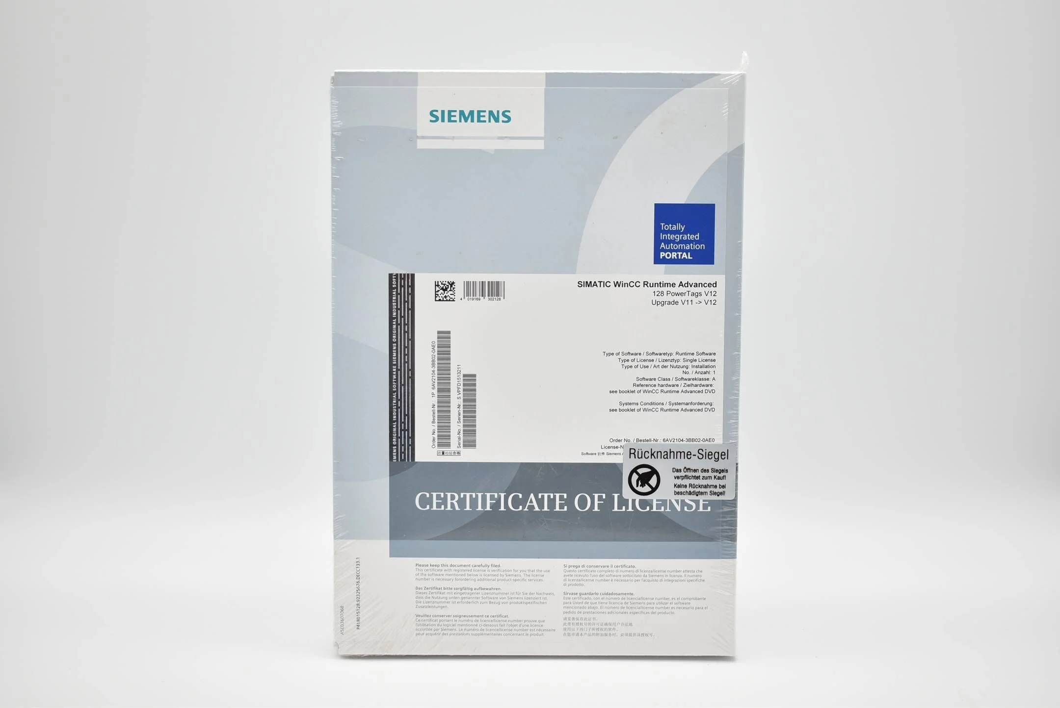 Siemens simatic WinCC Runtime Advanced 128 PowerTags V12 6AV2104-3BB02-0AE0