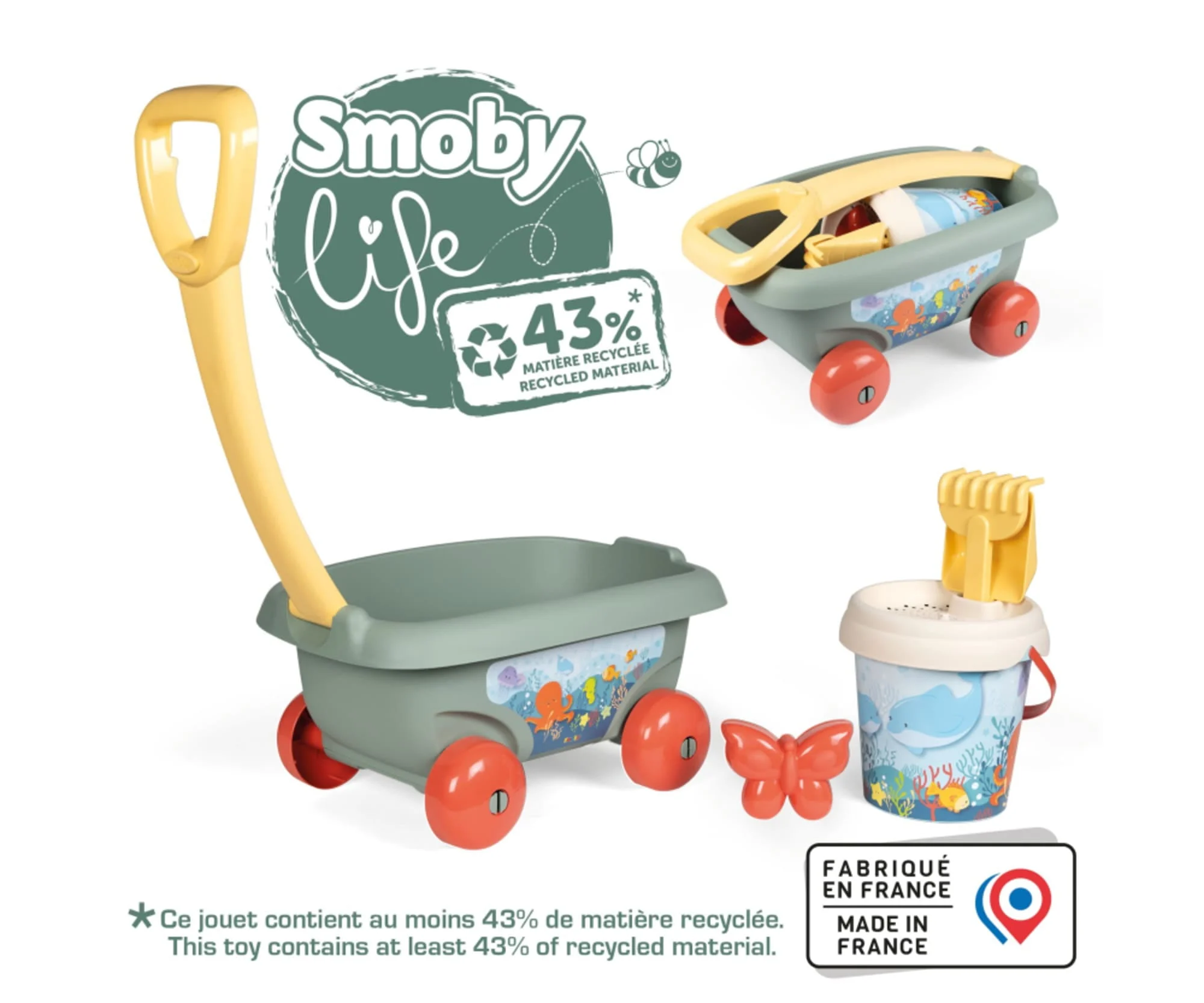 Smoby Life Handwagen mit Eimergarnitur