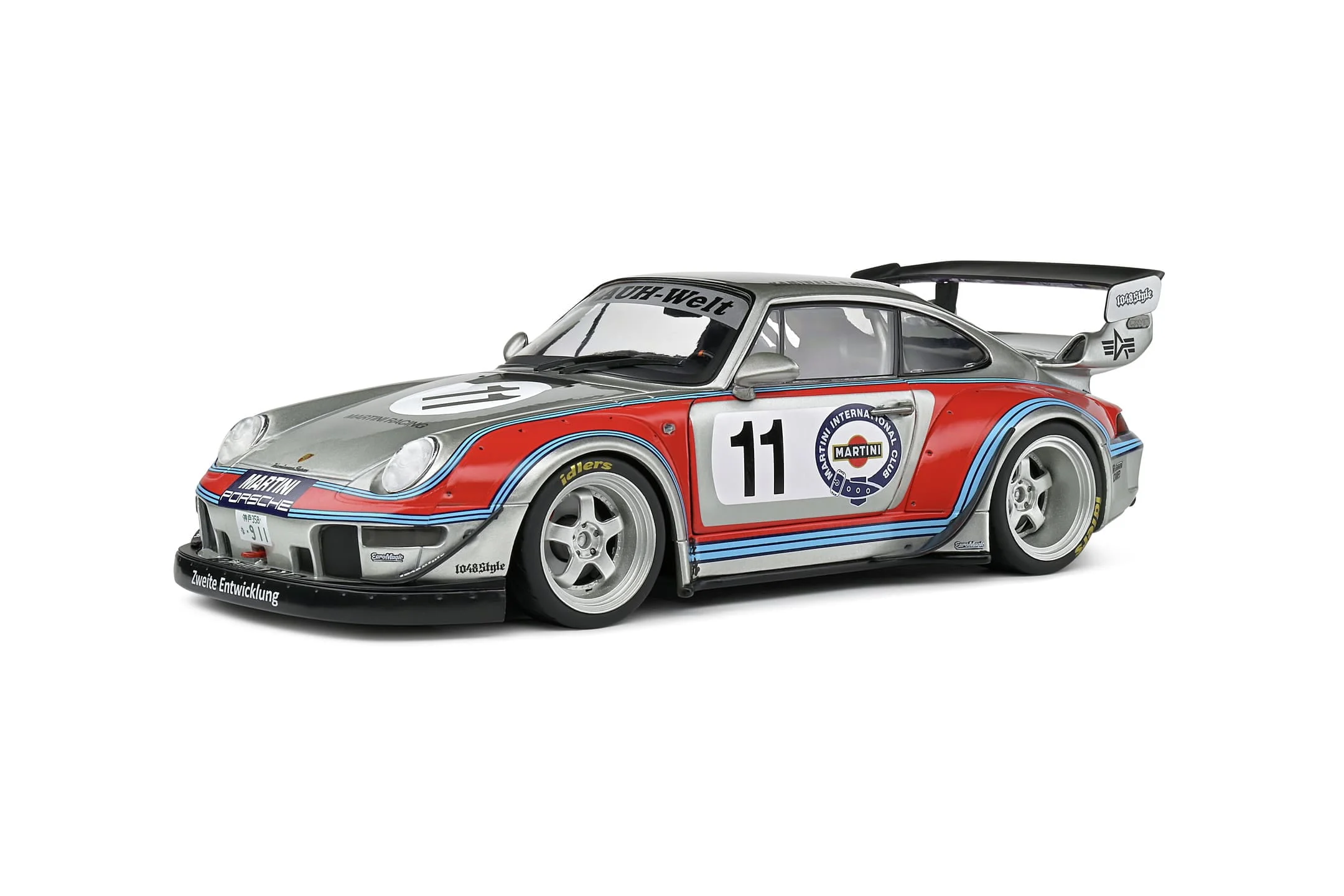 Solido 1:18 Porsche RWB Bodykit Martini Grau 2020 Modellauto