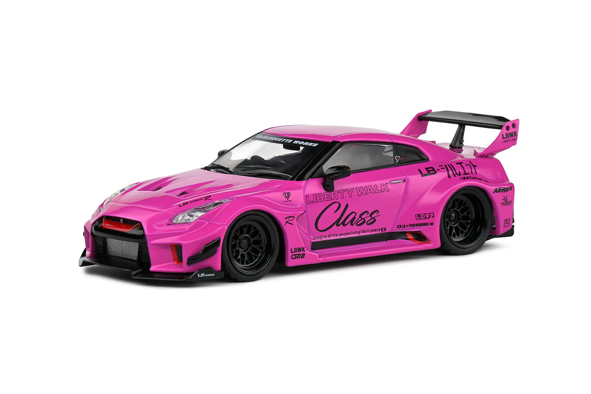 Solido 1:43 Nissan GTR35 2019 pink Modellauto - Die-cast, detailreich, LBWK Silhouette
