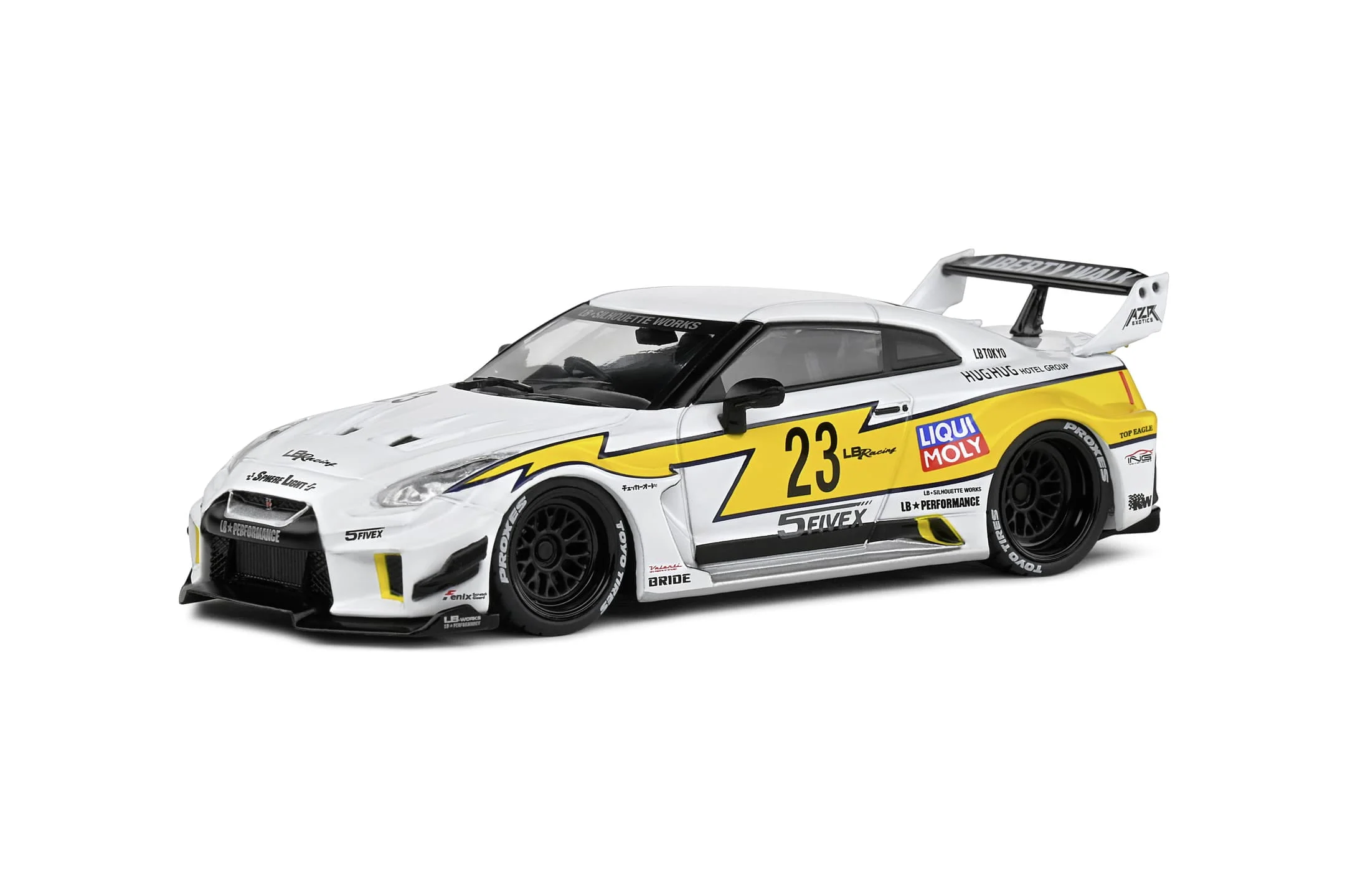 Solido 1:43 Nissan GTR35 LBWK Silhouette 2019 Modellauto weiß - Die-cast, detailreich