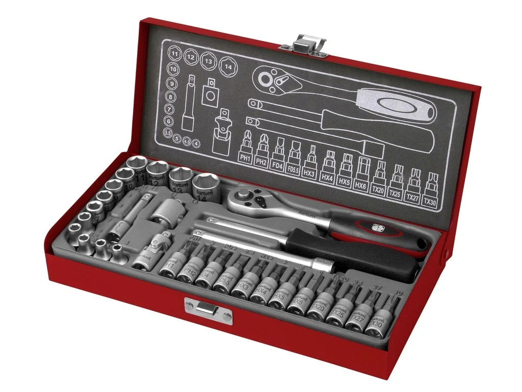 Steckschlüsselsatz 1/4" (31-teilig) im Koffer, FORTUM