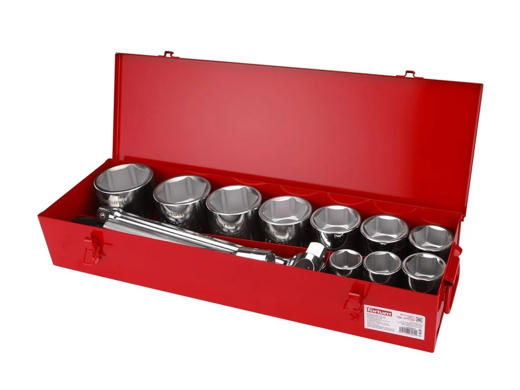 Steckschlüsselsatz 36-80mm 1" hlavic, FORTUM