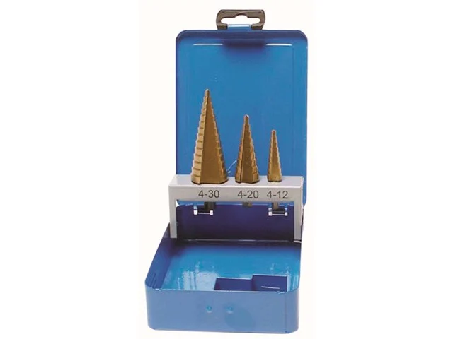 Stufenbohrer-Set, titannitriert, 4-30 mm
