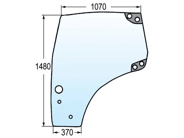 Türscheibe li. Case-Steyr-NH82027357, 87528171