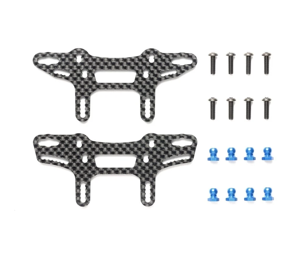 Tamiya XM-01 Carbon Dämpferbrücken-Set Vo./Hi.