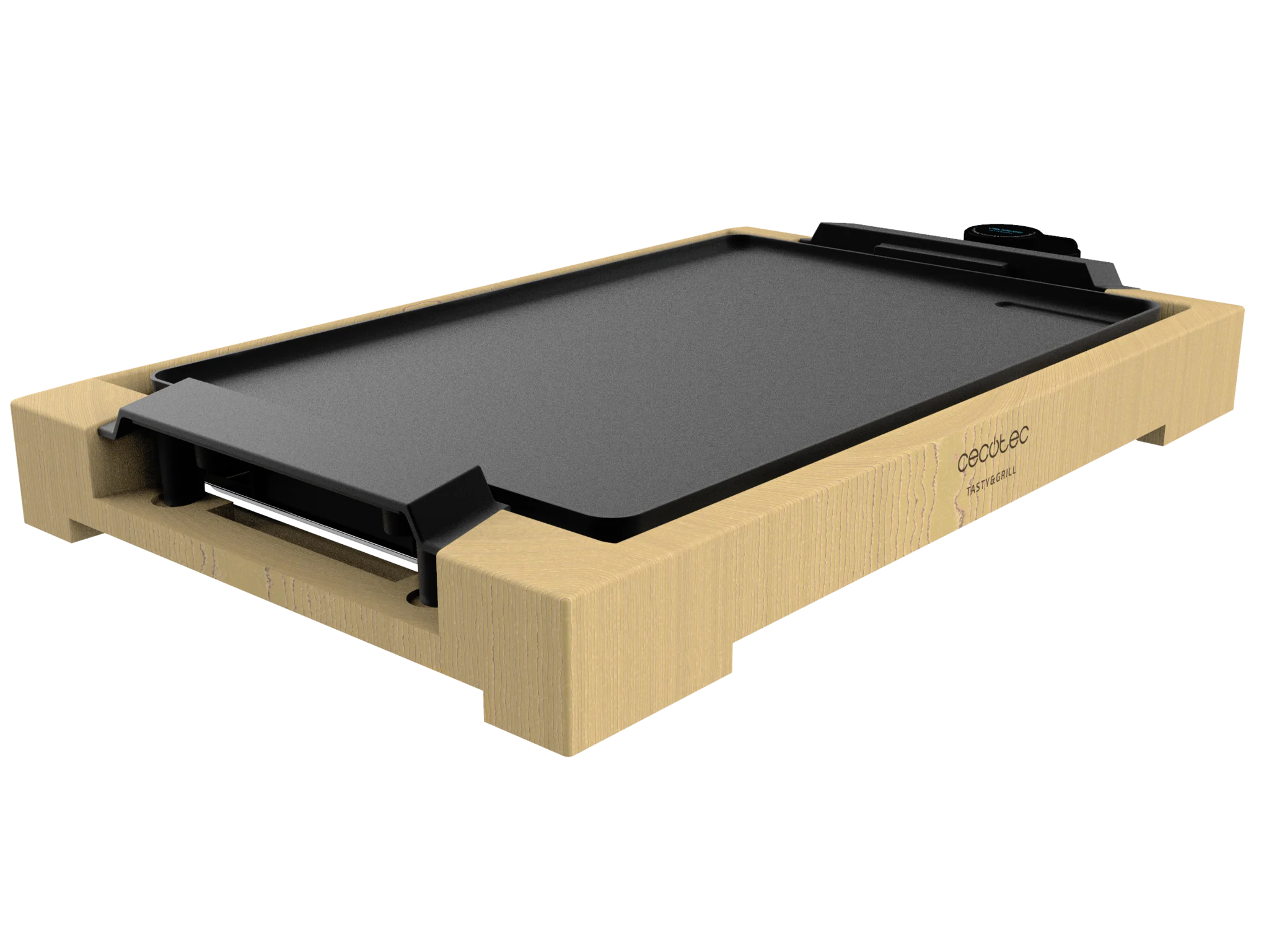Tasty&Grill 2000 Bamboo elektrische Grillplatte Leistung 2000 W, Bambusstruktur, Einstellbarer Thermostat, Flache Grillplatte, Aluminiumgussbeschichtung, Spülmaschinenfest, Spülmaschinengeeignet
