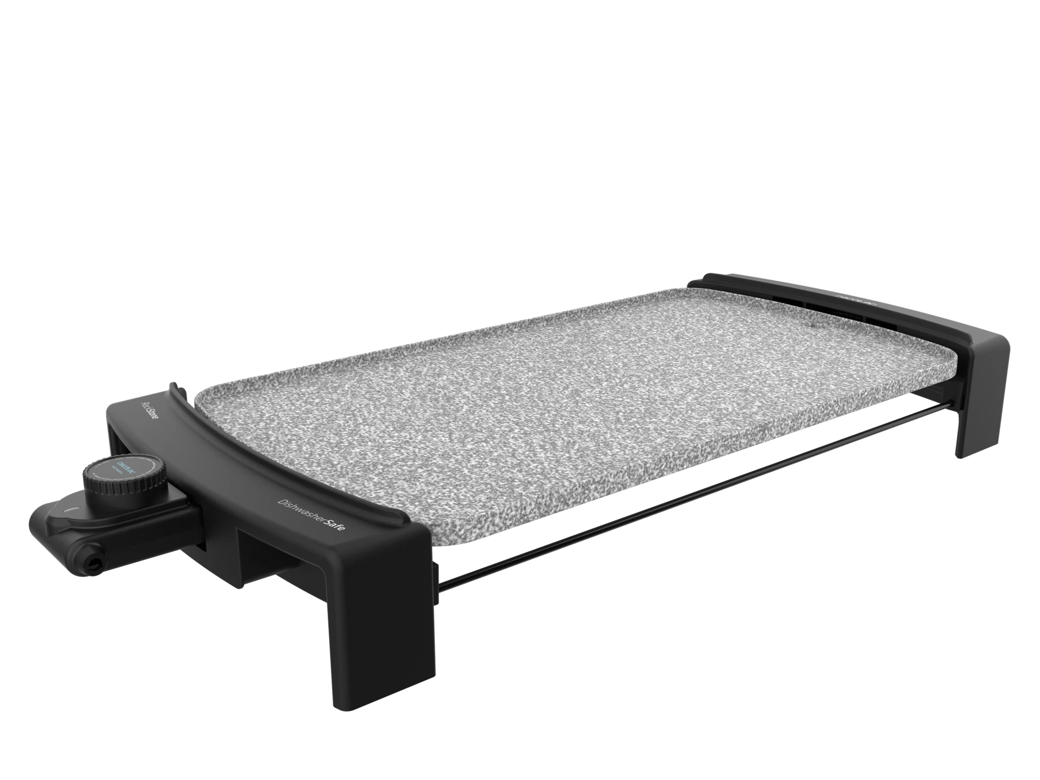 Tasty &Grill 3000 RockWater elektrische Grillplatte 2600 W, RockStone Steinbeschichtung, E-Form-Widerstand, einstellbarer Thermostat, spülmaschinenfeste Teile