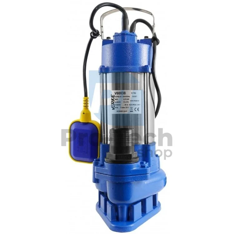 Tauchmotor-Sumpfpumpe mit Schwimmer vernickelt 750W HQ 13089