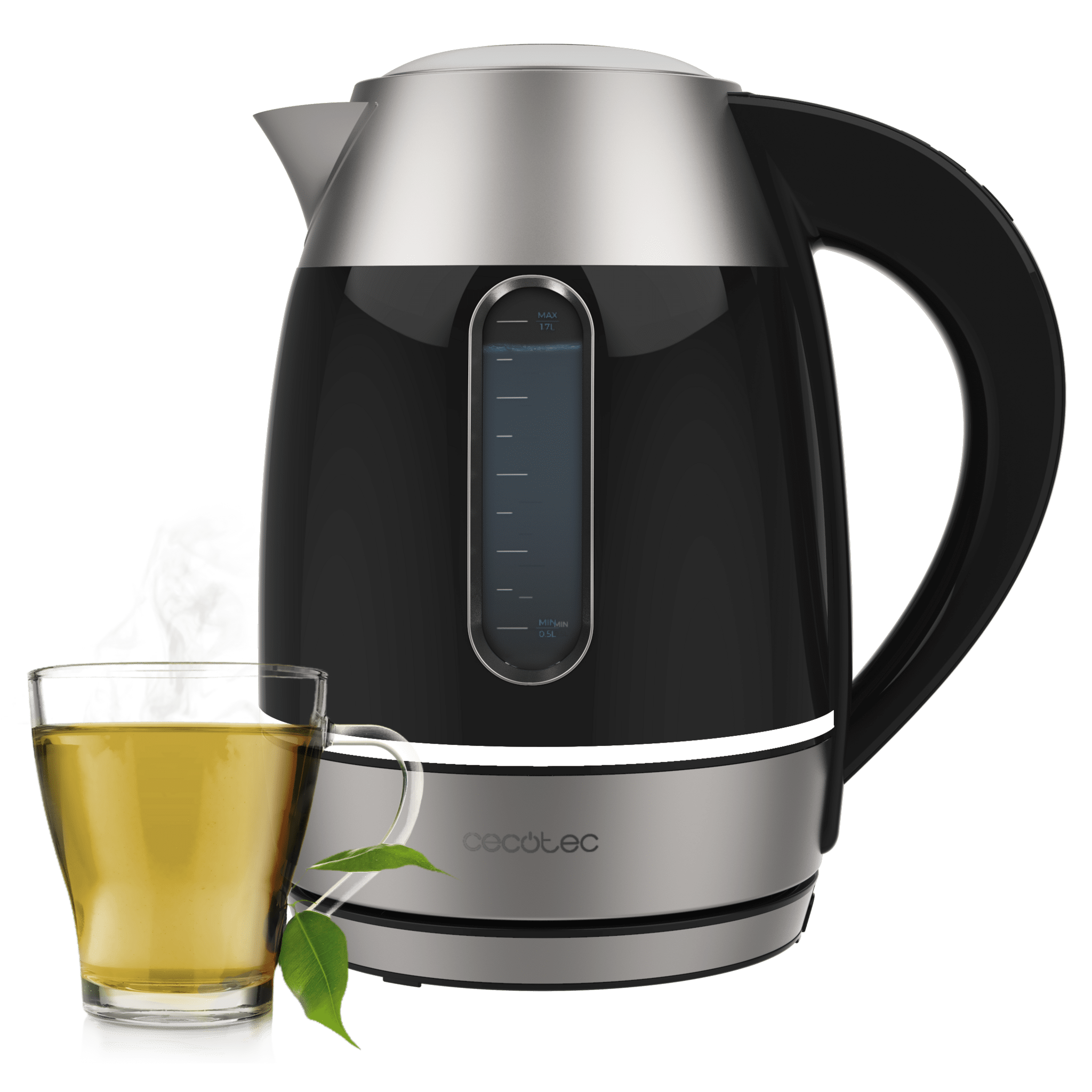 Thermosense 400 VisionLight Wasserkocher mit einem Fassungsvermögen von 1,7 Litern, Digital Display und 2200 Watt.