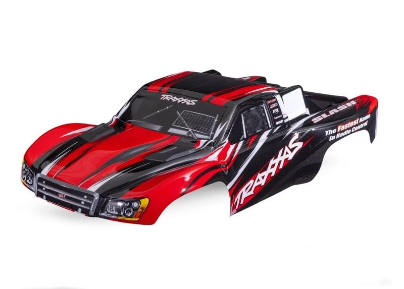 Traxxas Karosserie Slash 4x4 rot mit Aufkleber & Clipless