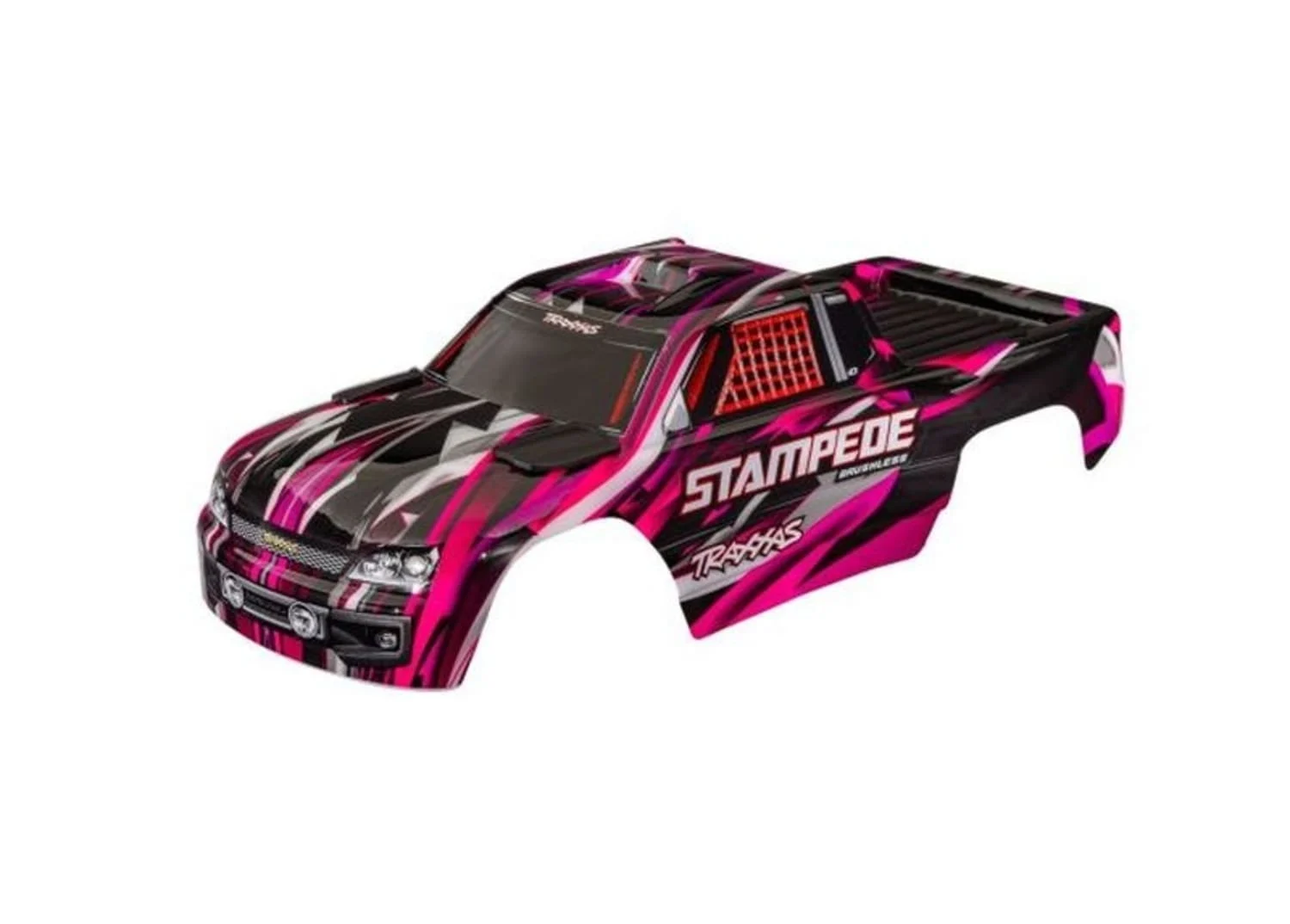 Traxxas Karosserie Stampede & VXL pink clipless mit Aufkleber