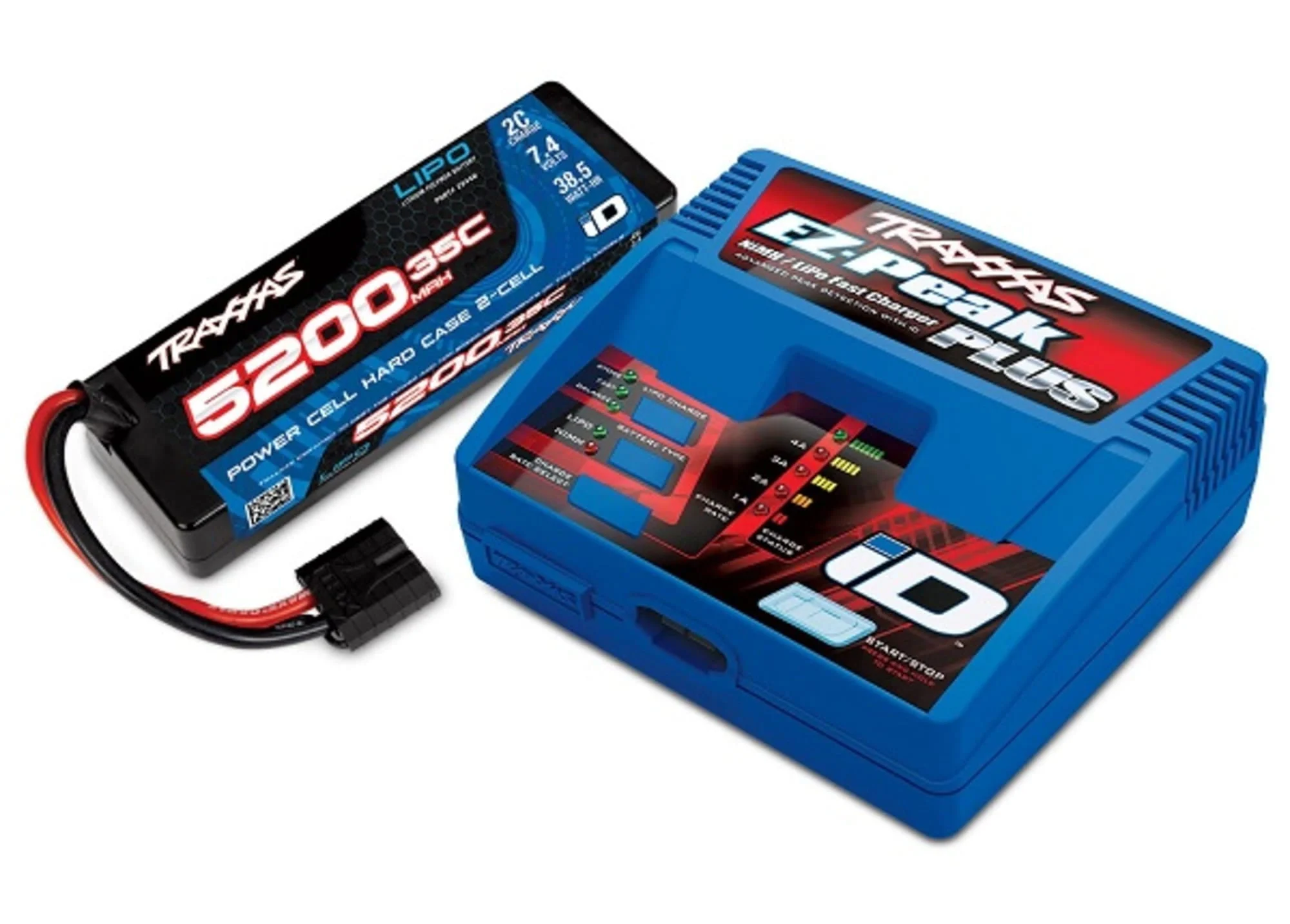 Traxxas Ladegerät EZ-Peak Plus 4A & LiPo Akku 5200mAh 2S 35C Set iD, TRX2970G & TRX2844R