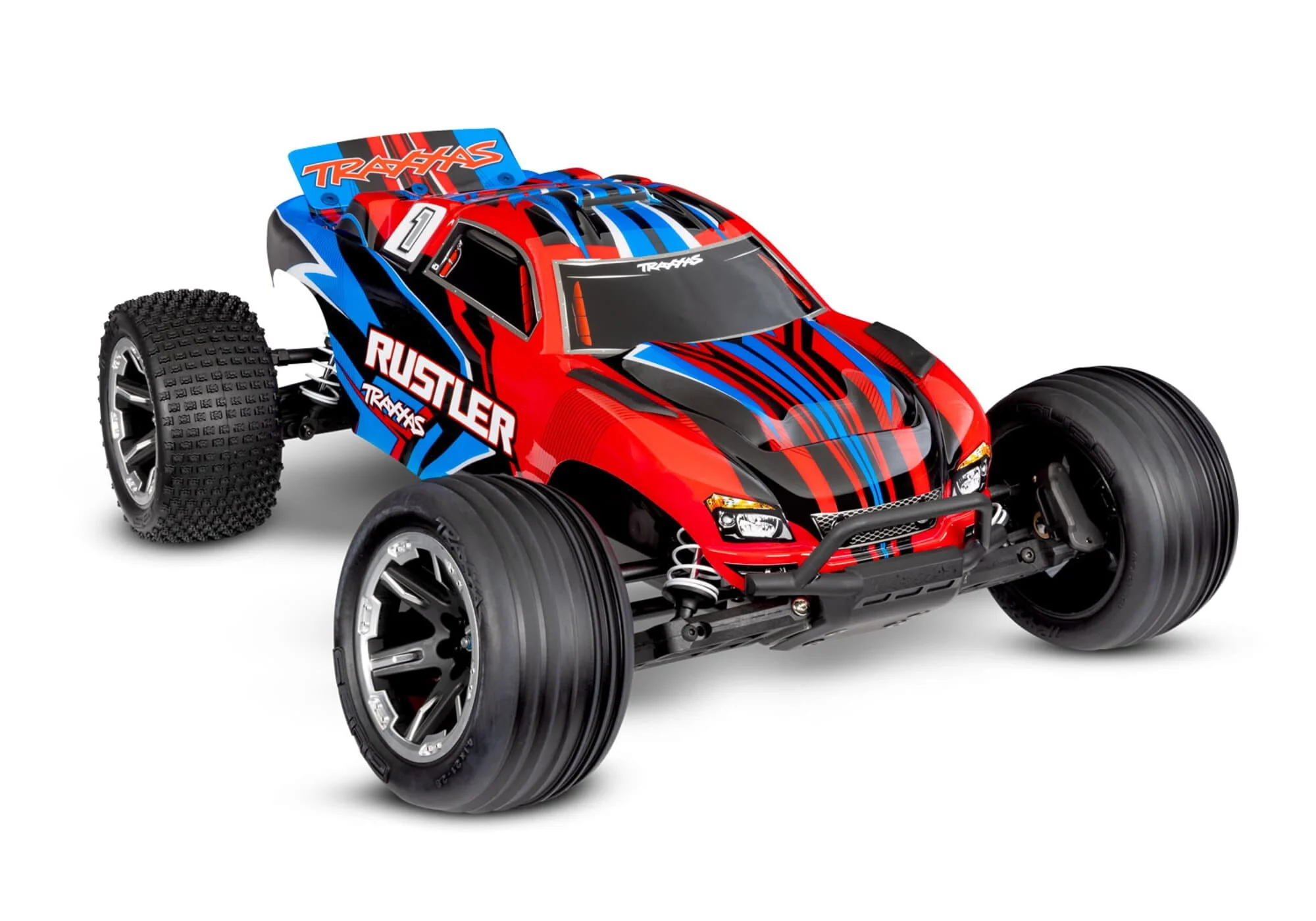 Traxxas Rustler 2WD Stadium Truck 1:10 Rot RTR mit Akku und USB-C-Lader