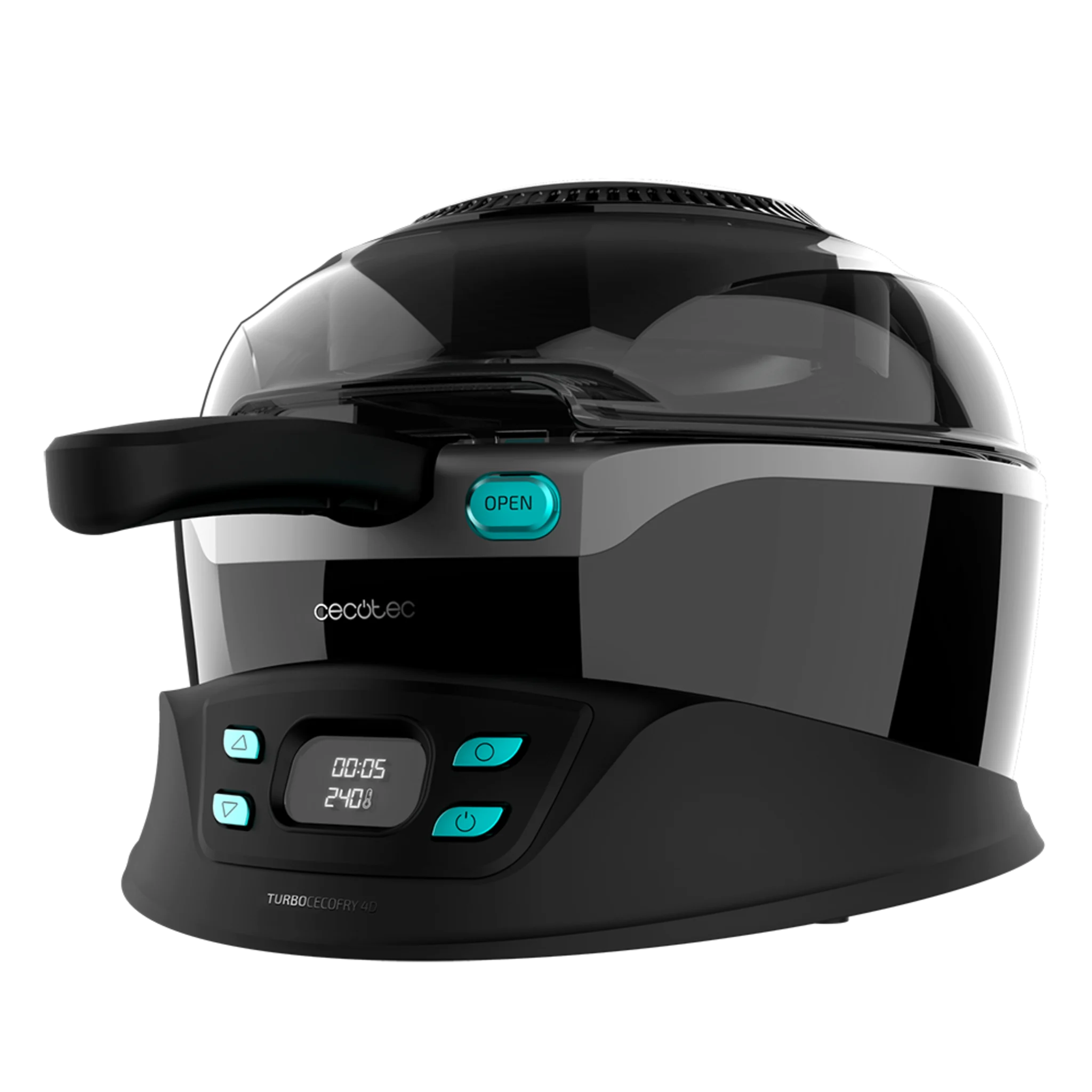 TurboCecofry 4D Healthy Ölfreie Fritteuse. 360º-Kochsystem, 8 voreingestellte Programme, einstellbare Temperatur, Kochbuch