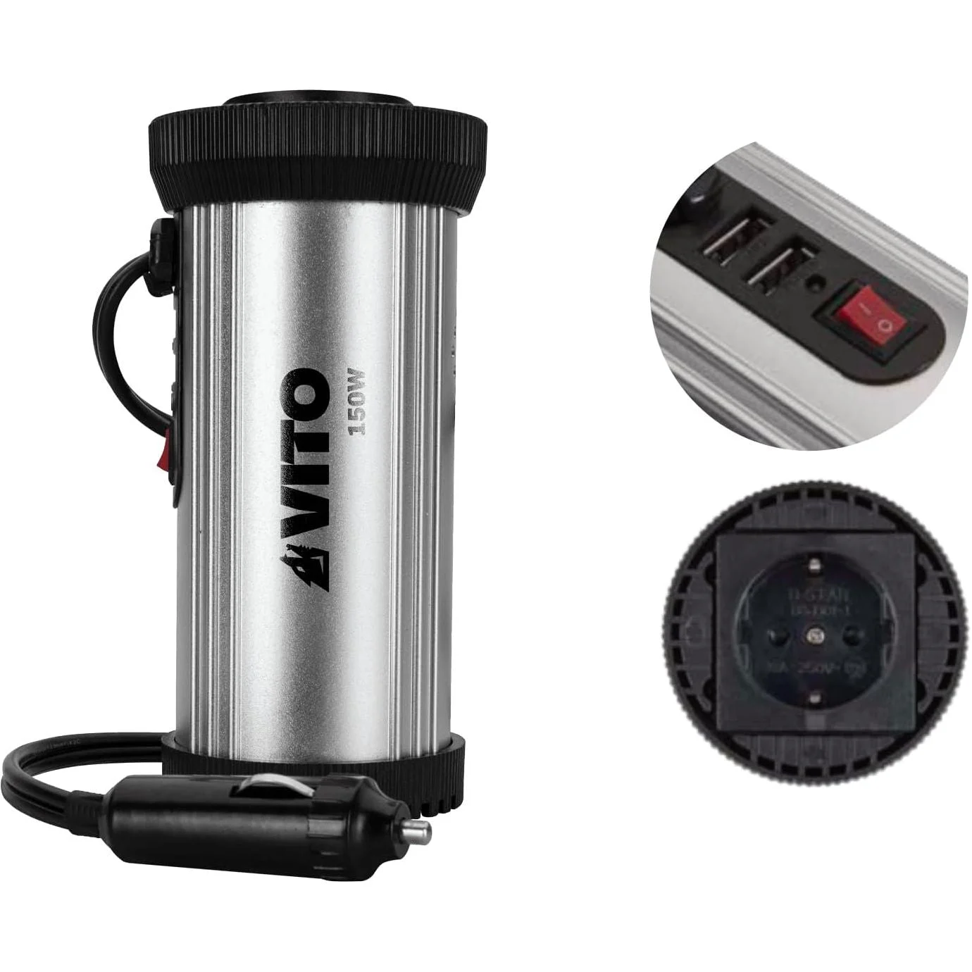 VITO 300W max. Spannungswandler 12V auf 230V Wechselrichter, Stromumwandler