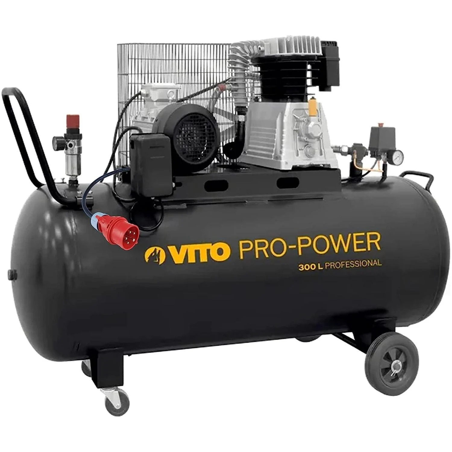 VITO Black Series 300 Liter Kompressor 10 Bar 400V 5.5 PS - 10bar Betriebsdruck (max. 12bar) - 500L/Min Ölgeschmiert - VICOC300B
