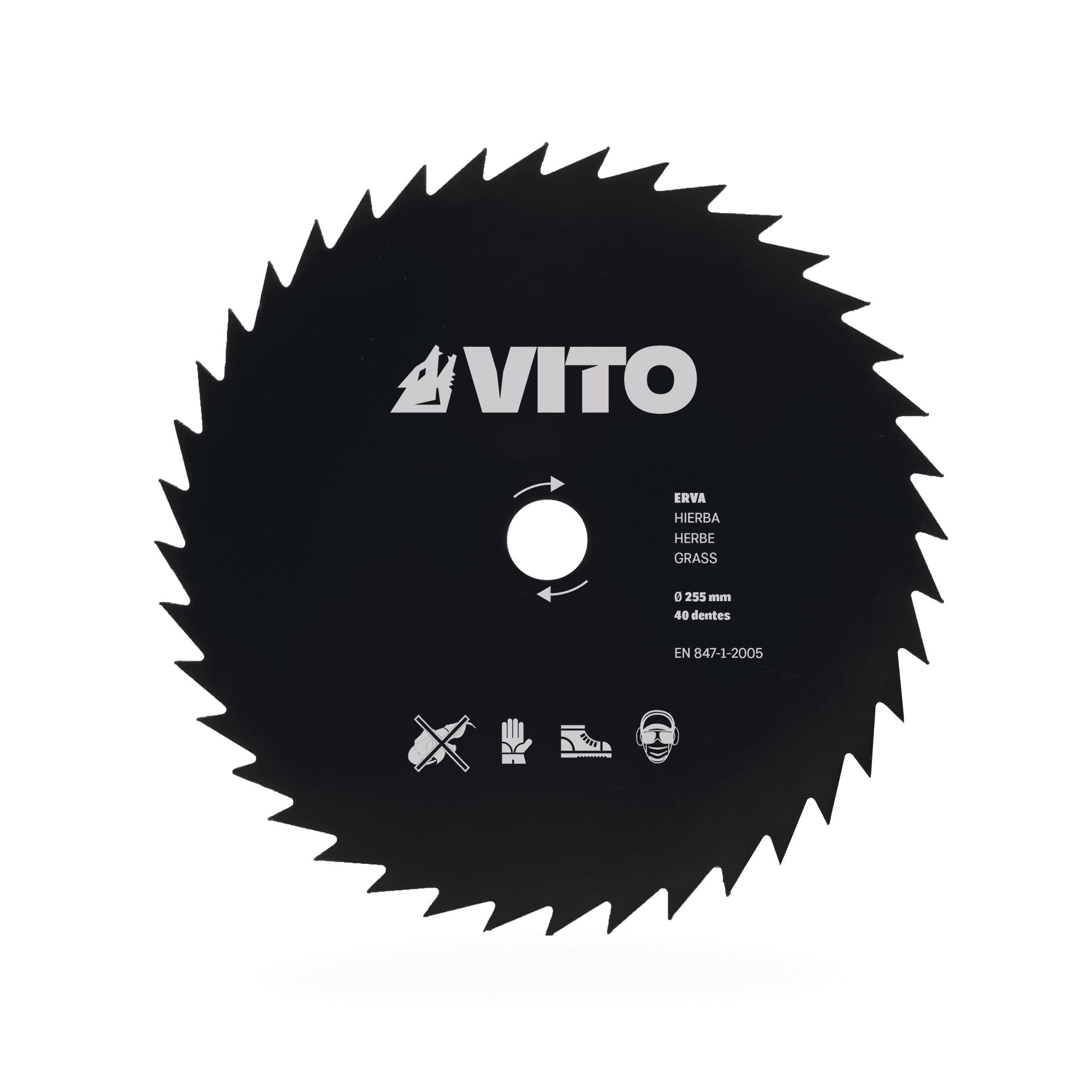 VITO Stahl-Schneideblatt 40 Zähne - 255 mm x 25,4 - Grassschneideblatt - VIDCE40