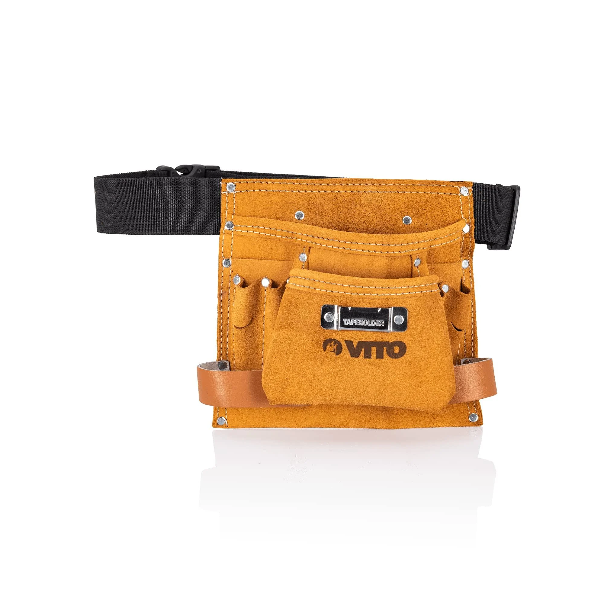 VITO Werkzeug-Gürteltasche aus Leder - 8 Fächer - mit Universalhaltern - VIBSC