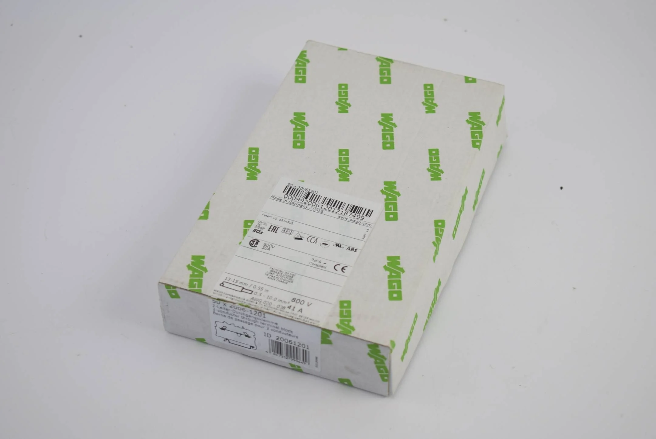 Wago 2-Leiter Durchgangsklemme 2006-1201 ( 20061201 ) 39 Stück