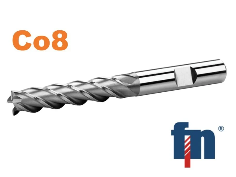 Zylindrischer Planfräser 13x53mm lang 4 Stk. HSS Co8 Weldon, 2 Zähne zur Mitte